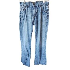 Lucky Brand 455 Relaxed Bootcut Wide Leg Jeans Men's 32X34 Distressed Denim USA